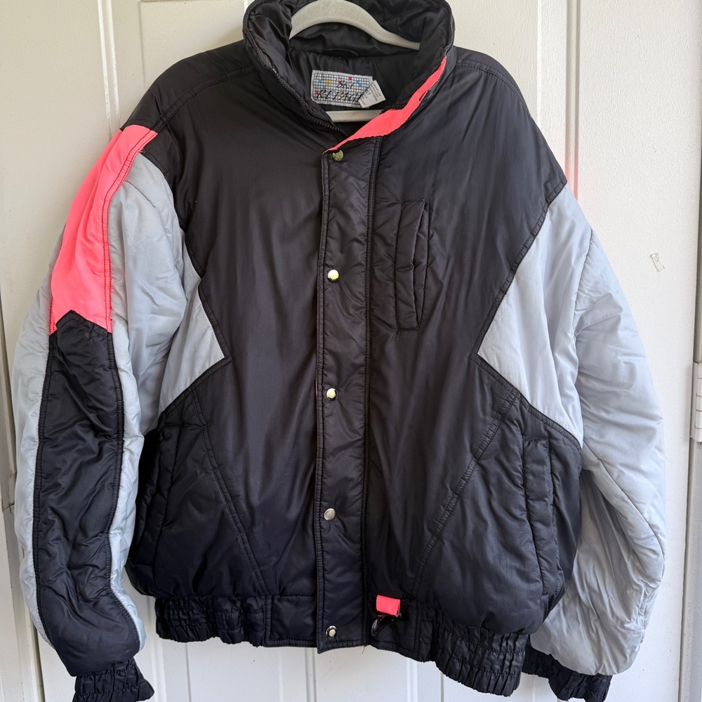 VTG SKI REPAGE Retro Ski Jacket‎ | Size 2XL | Pink Black Gray